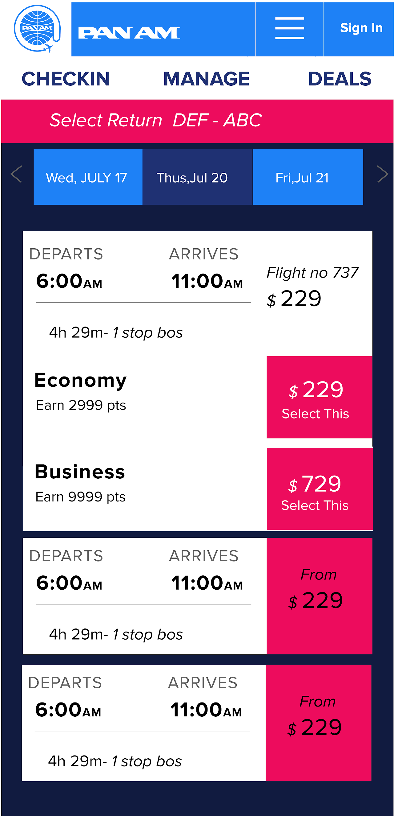 panam-airlines screenshot