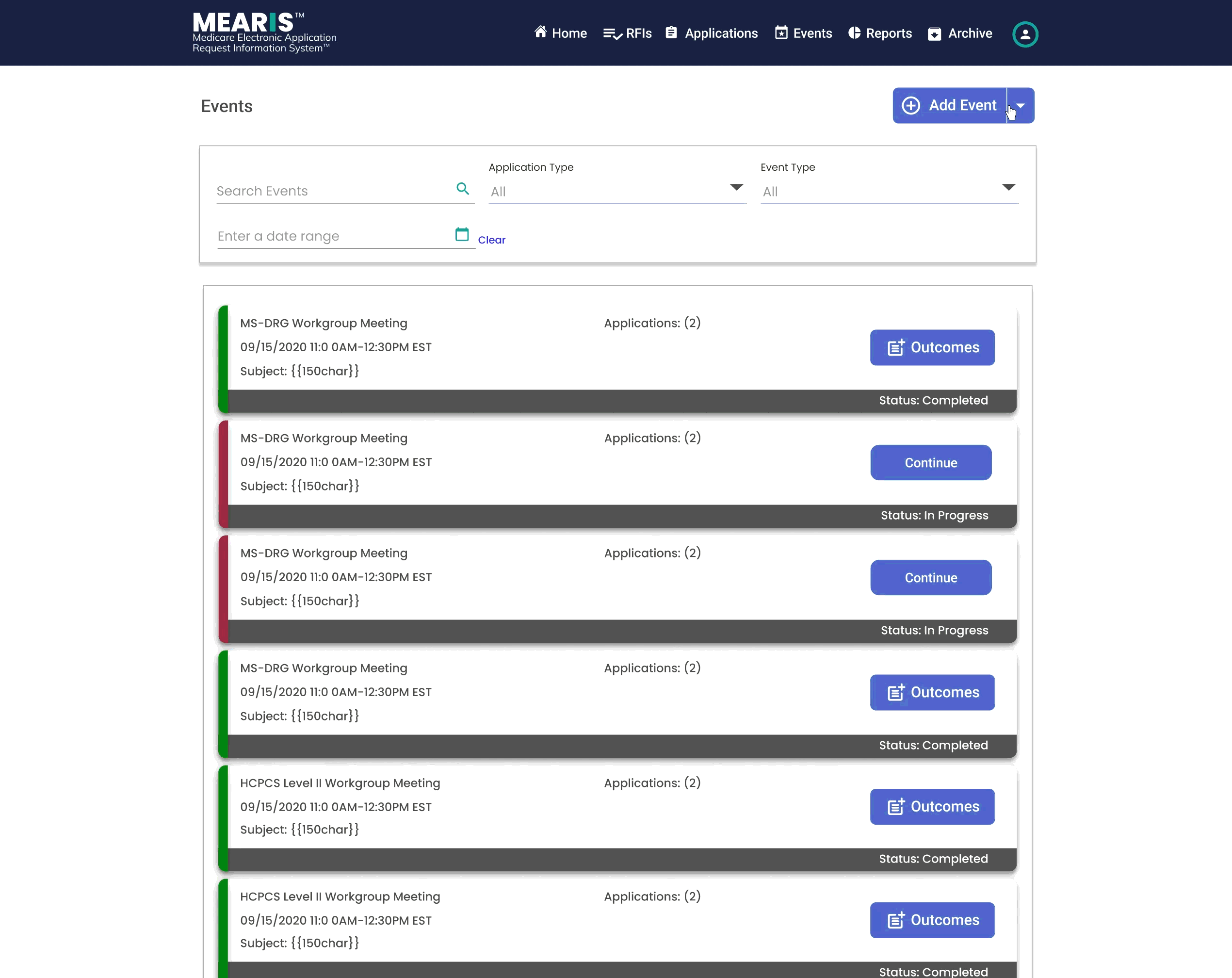Event Creation UI
